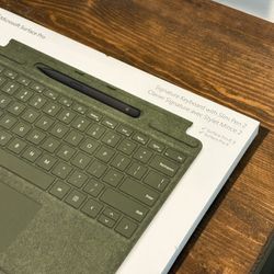 Microsoft Surface Pro Signature Keyboard with Slim Pen 2 Bundle, Forest Color Keyboard