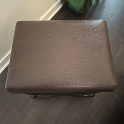 Hard Wood Strong Sturdy Leather Ottoman 