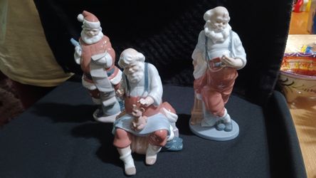 Christmas Lladro Santa Claus Lot Of 3