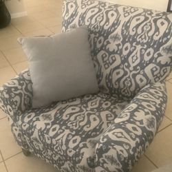 Patterned Roll Arm Chair