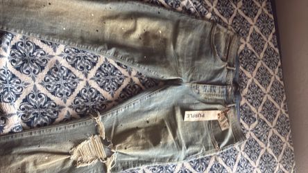 Purple Brand Distressed Light Wash Jeans, waist size 38.