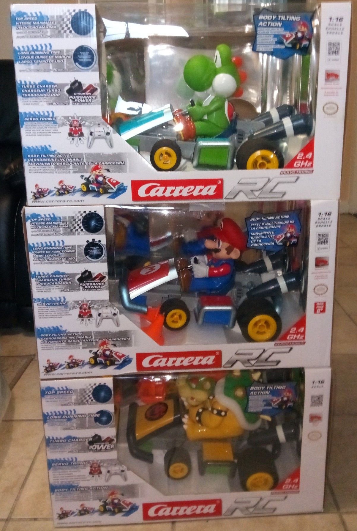 Used once in very good condition... Mario kart Carrera 7 ( 3 cars one price ) all 3 for $220
