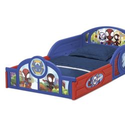 Marvel Spidey Sleep And Play Toddler Bed With Mattress And Protective Cover 