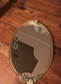 Vintage vanity tray mirror.