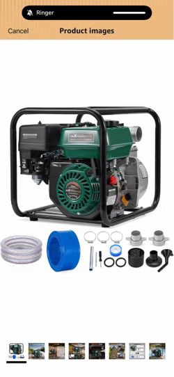 2 Inch Gasoline Engine Pump 212cc 158GPM Max Head for Basement Water Removal