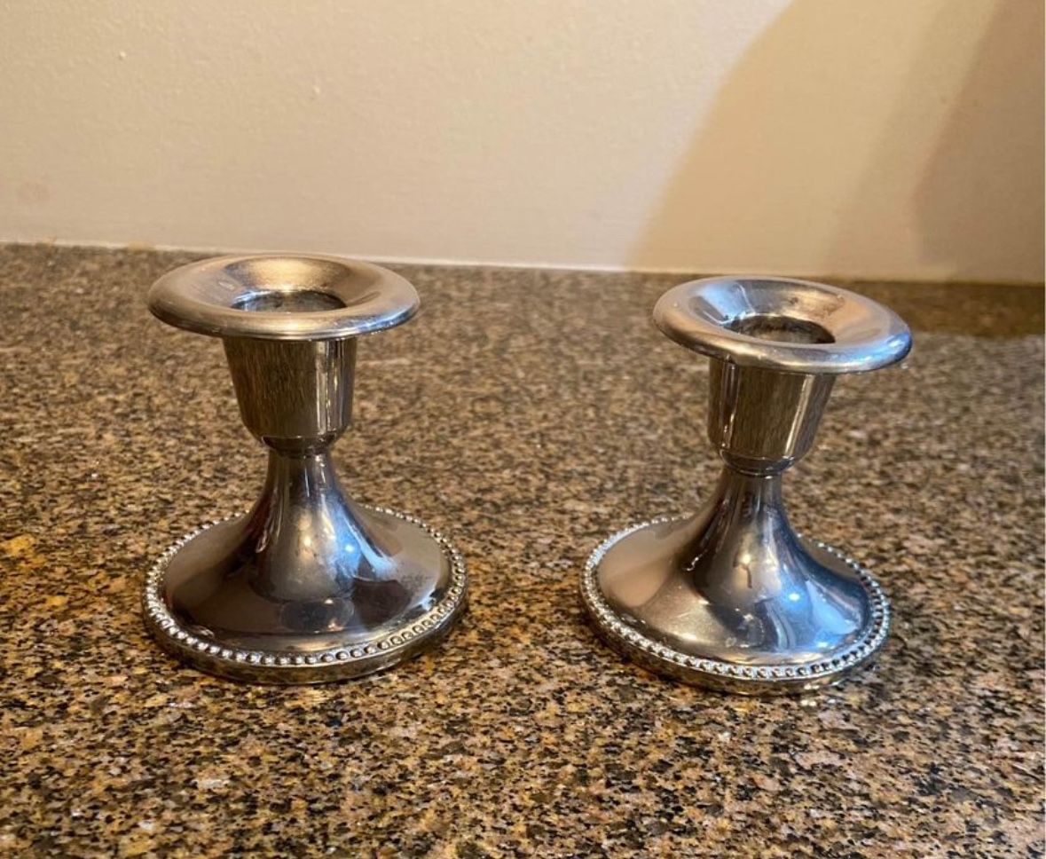 Silver Plated Candle Holder Set