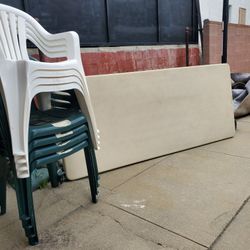 Banquet table and chairs