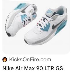 Nike Air Max 90, in a colorway officially known as "White/Iron Grey/Chlorine Blue" Size 9 OBO