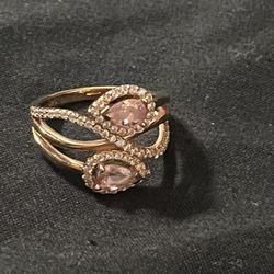 JTV Fine Jewelry Pink Rose Stone Ring 