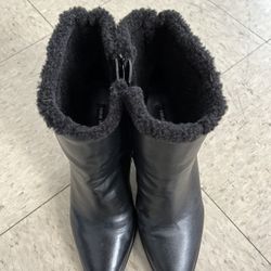 Nine West Black Fur Boots 
