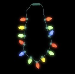 LED Light Up Christmas Bulb Necklace Party Favors 4 Pack 13 Bulbs Thumbnail