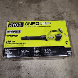 NEW RYOBI PBLLB01K ONE+ HP 18V Brushless Whisper Series Cordless Battery Leaf Blower KIT with 6Ah Battery & Charger