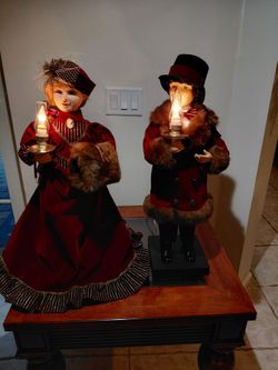 Traditions Animated Light Up Victorian Couple 27" Tall