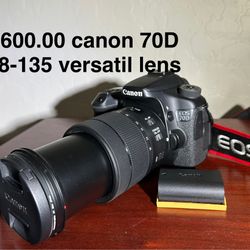 Canon 70d 18-135mm Lens $600.00 Good Condition 