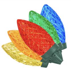 100 Count Multi-Colored Faceted C9 LED Lights