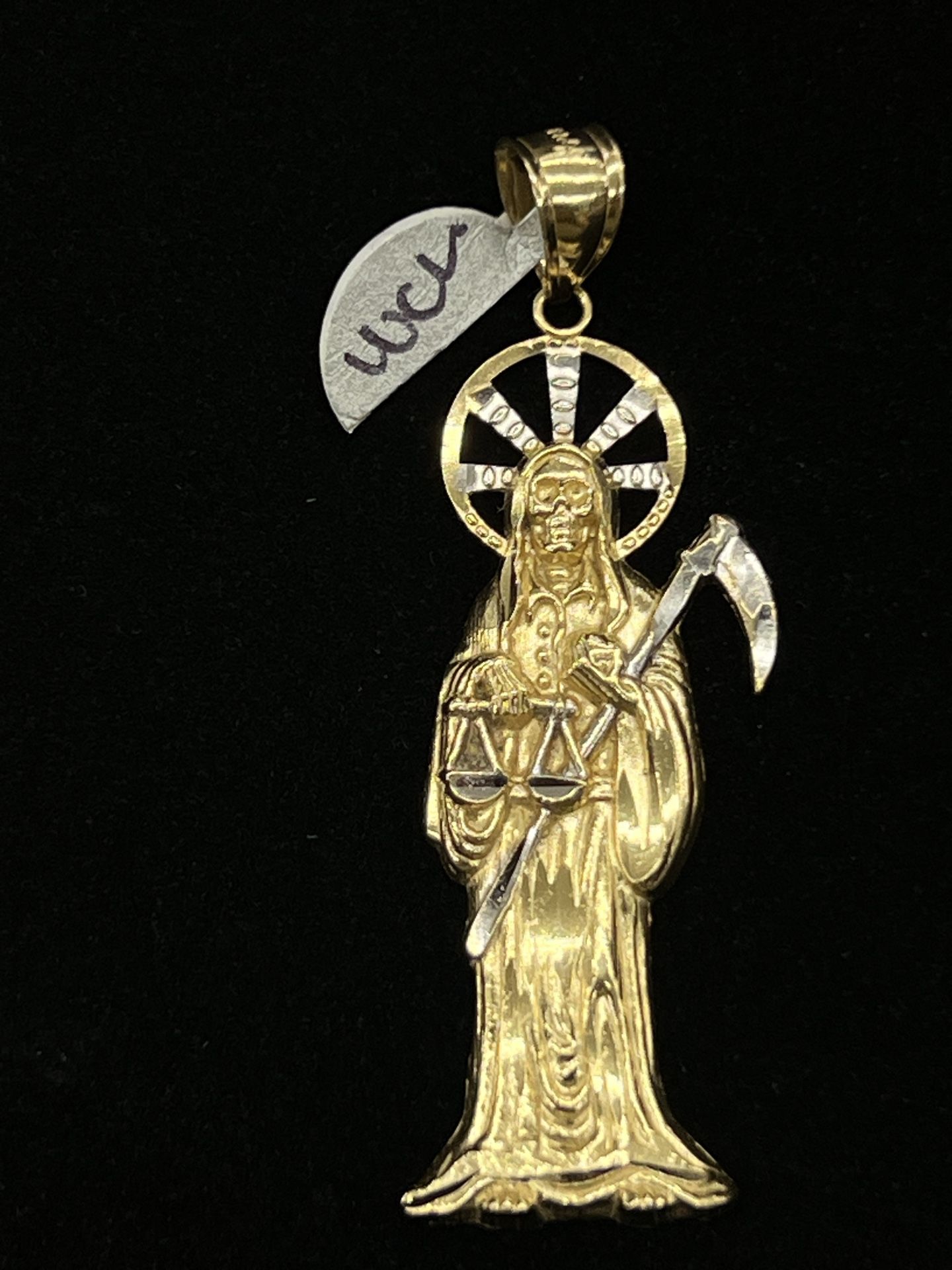 $325 Two Tone Gold Santa Muerte Charm