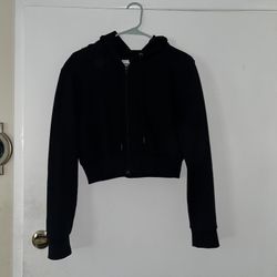Women Juniors Cropped Black Jacket