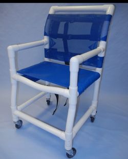 PVC Rolling Shower Chair with Armrests