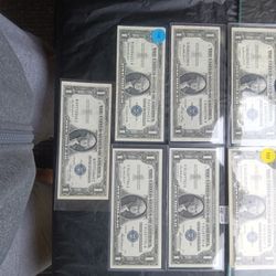 7 Silver $1 Certificates 