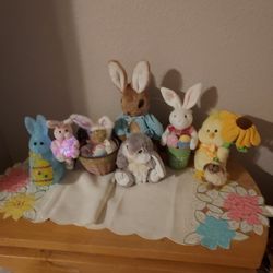 EASTER ASSORTMENT  LIGHTED AND STUFF RABBITS BRAND NEW MAKE OFFER MUST SELL 