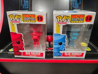 $30 obo - for both Funko POP! Mattel Vinyl Figure -Rock 'Em Sock 'Em Robots - BLUE BOMBER #14 - New

Funko Pop #15 Red rocker (Rock em Sock em Robots)