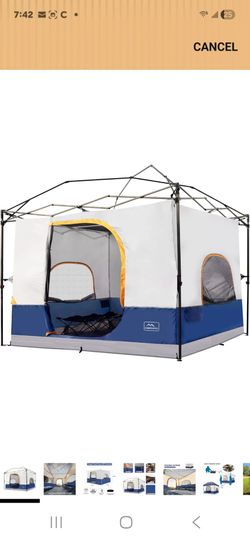 KAMPKEEPER Camping Inner Tent for Pop Up Canopy, Converts 10'x10' Straight Leg Canopy into Camping Tent–Fully Vented Roof(Top & Frame NOT Included) ( 