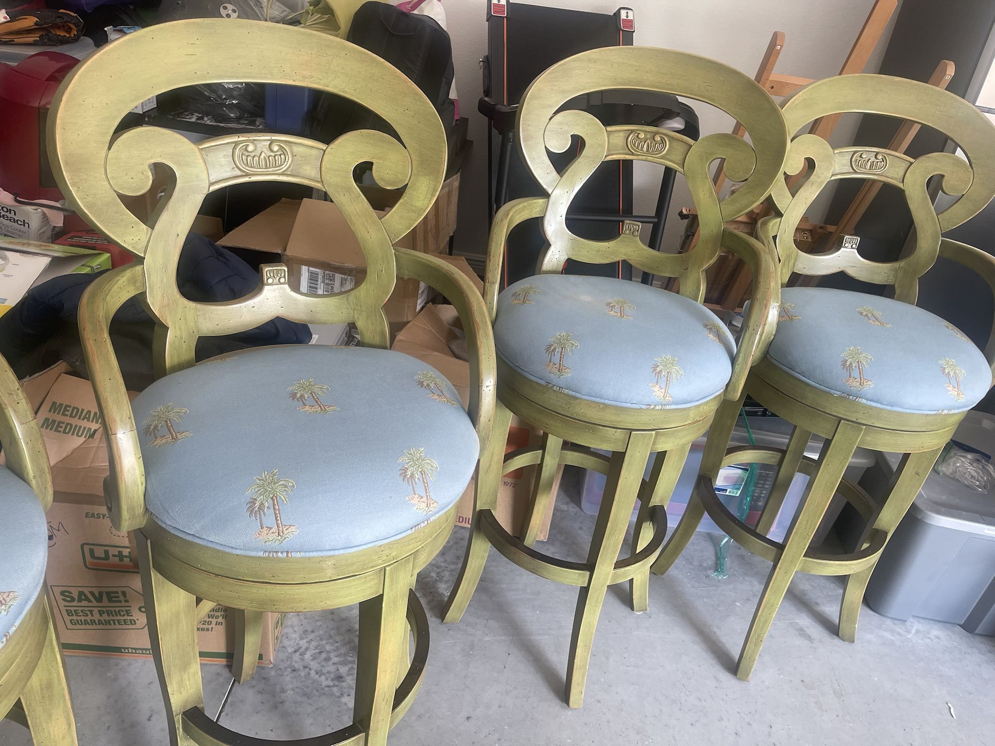 Imported Blue Bar Stools