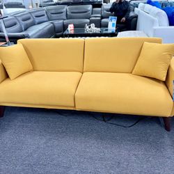 Great Deal🔥Gorgeous Yellow Futon Sofa On Limited Time Sale Only $299 Don’t Miss Out