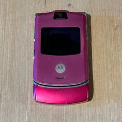 Motorola RAZR V3 Hot Pink Flip Cell Phone Won’t Power On No Charg Read Info Blw!