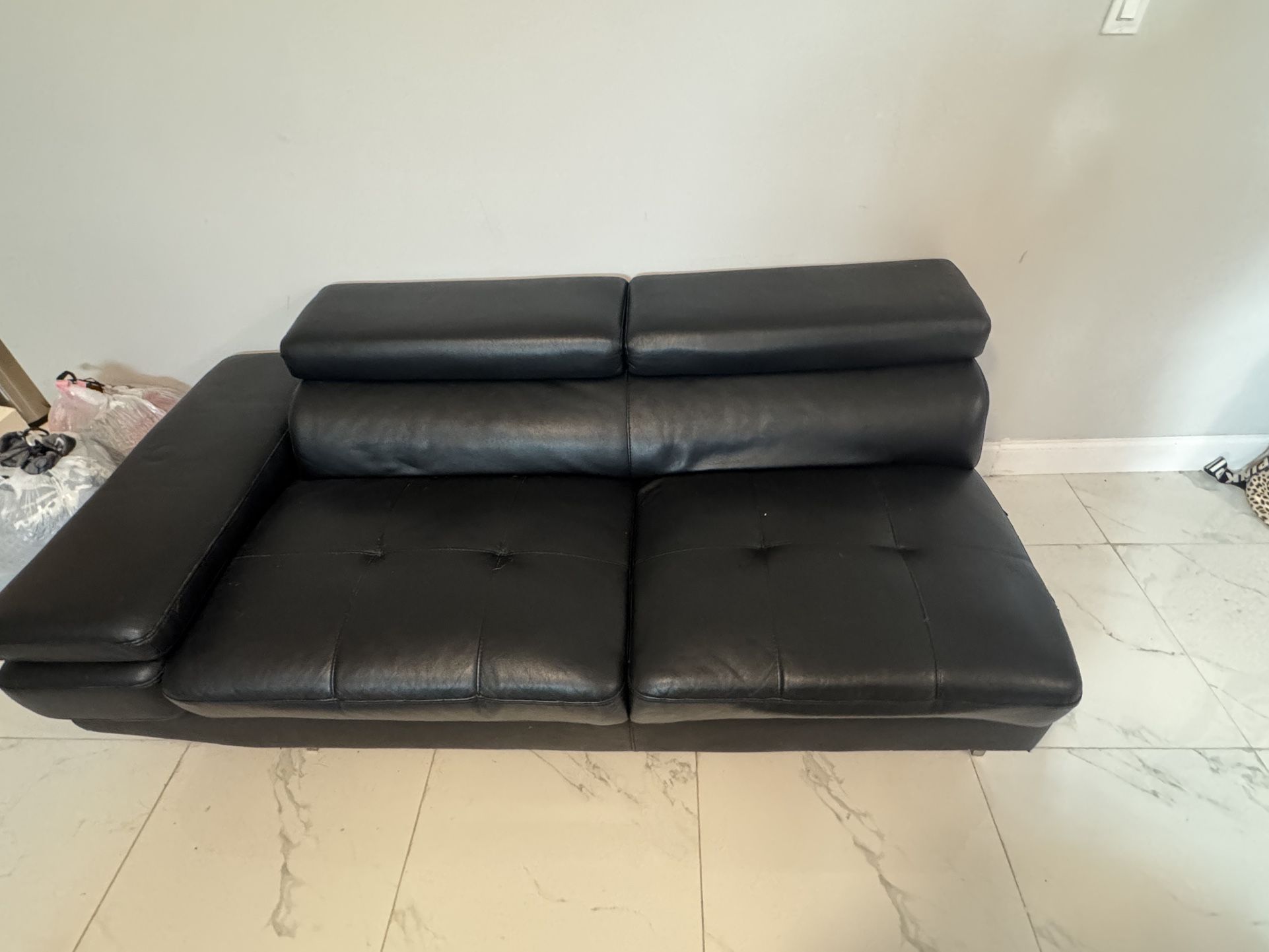 Black Leather Couch Brand New 