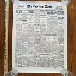 Reprints, Keepsakes Of Front Page Of New York Times Newspaper, 1928 And 1949 Lot Of Three