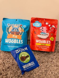 New Woobles Crochet Kits Bundle of 3
