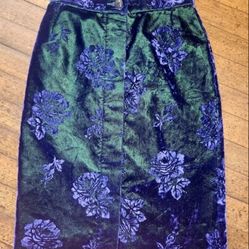 Vintage Krizia Crushed Velvet Skirt