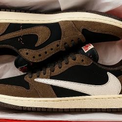 Air Jordan 1 Low OG Size 9 , Dark Mocha, Travis Scott's