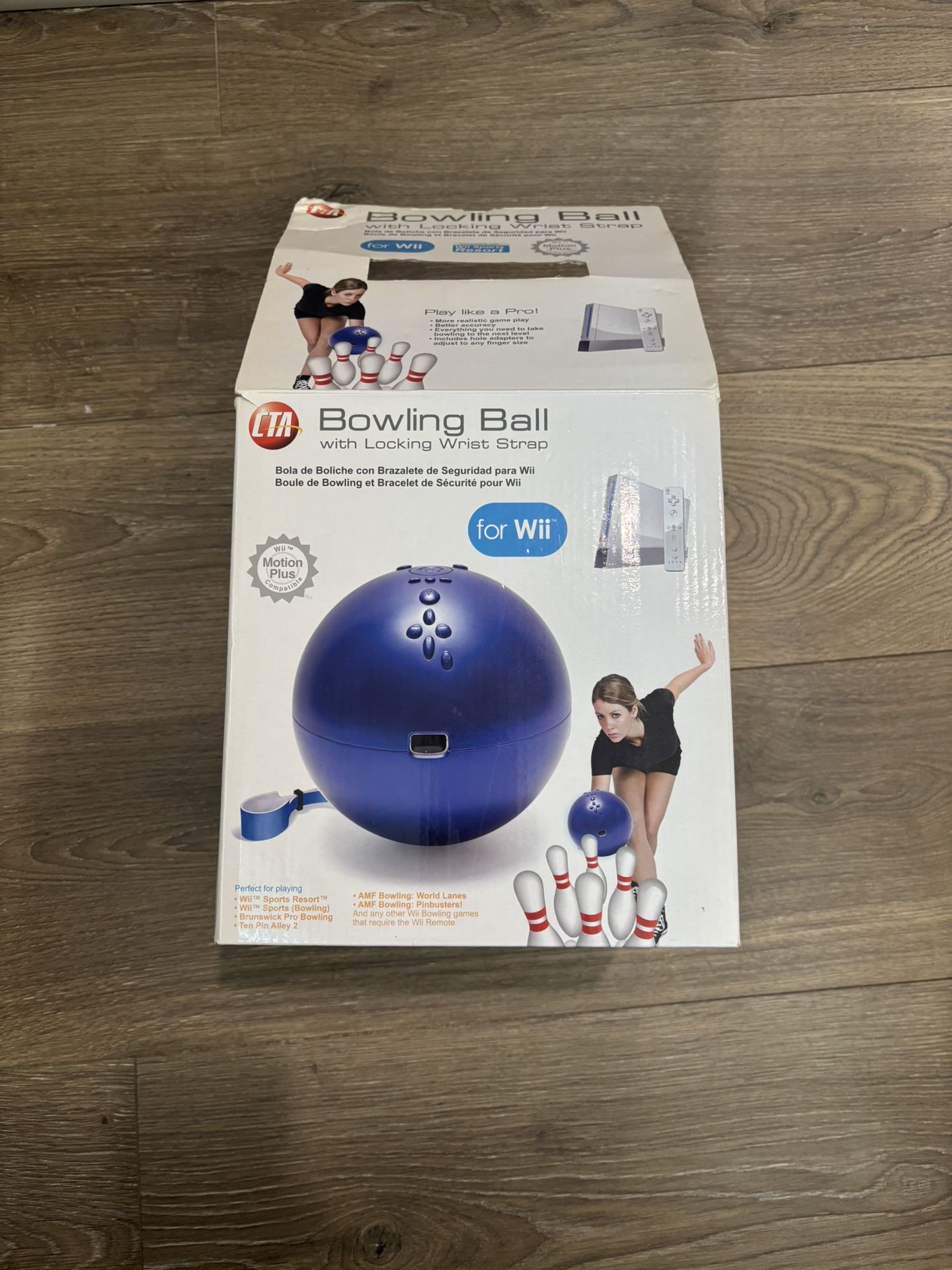 WII Bowling Ball w Wrist Strap Nintendo Wii for motion plus open box