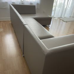 Faux Leather Grey Sectional $400