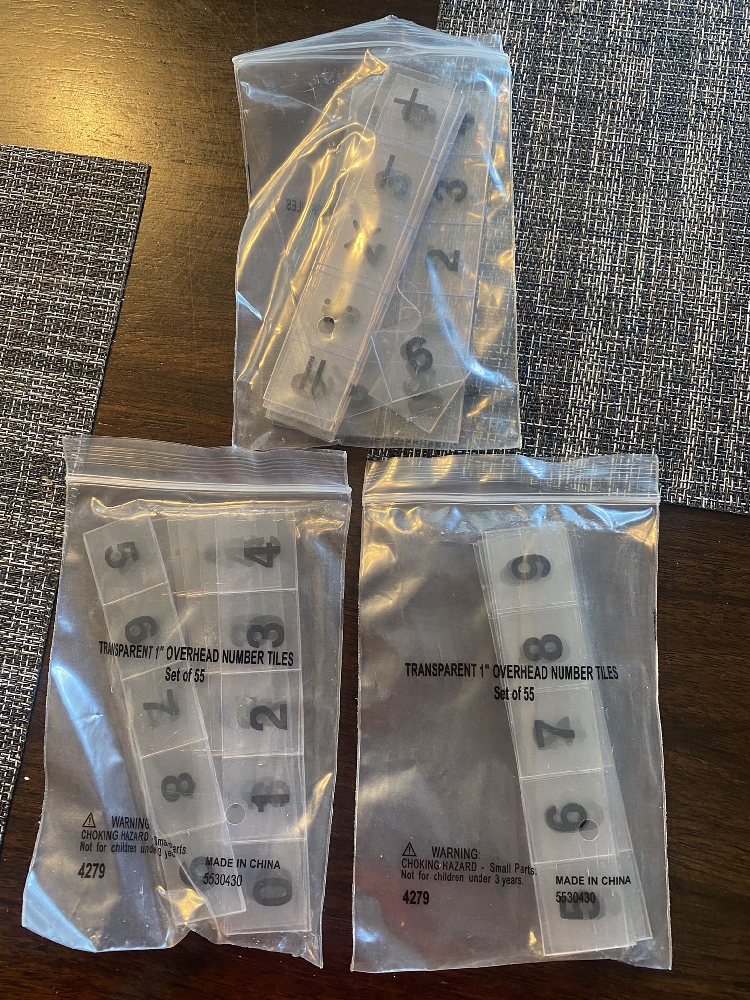 Transparent Number Tiles