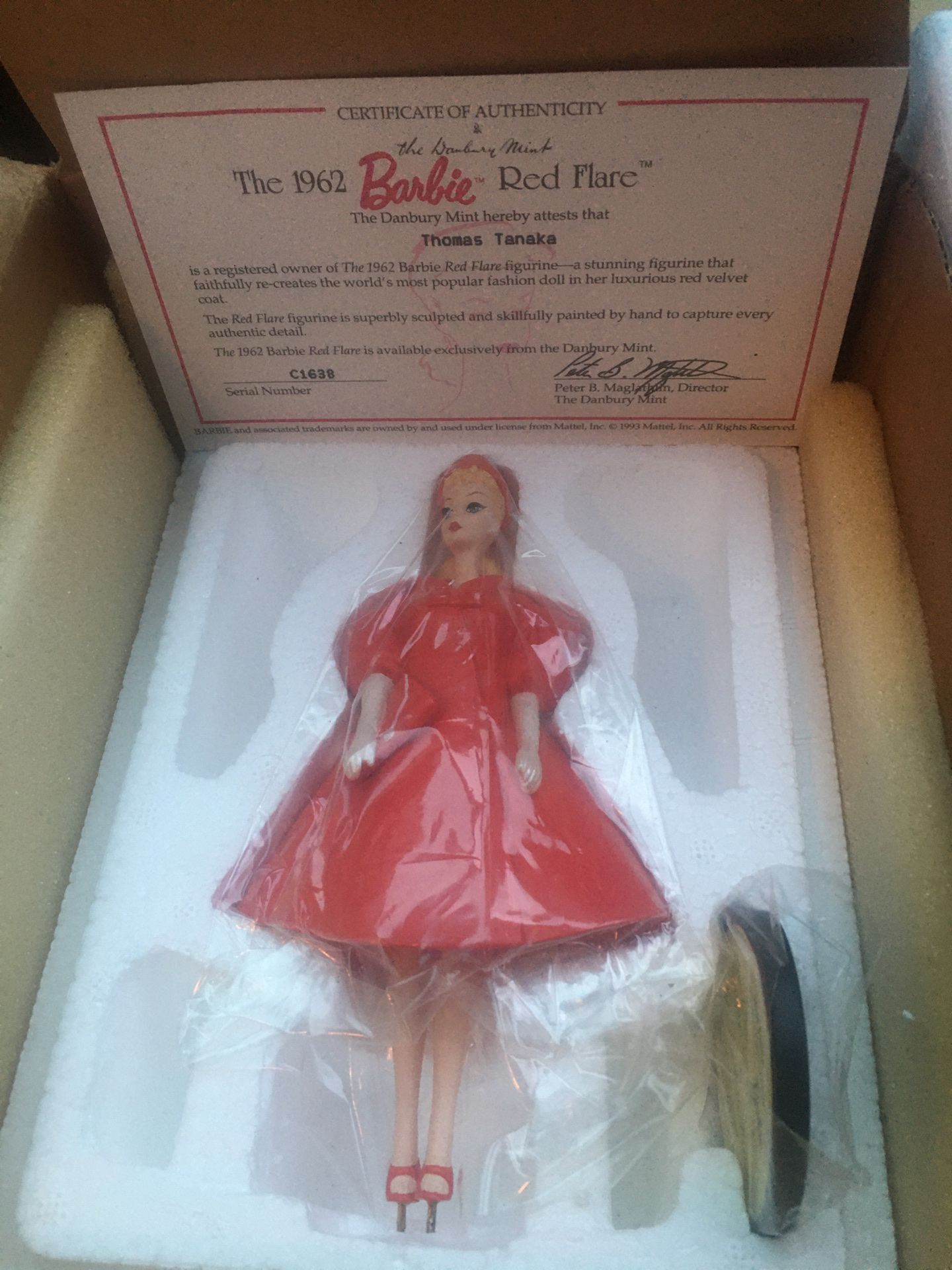 The 1962 Barbie red flare figurine collection