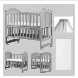 New & Only $200…HARPPA Portable Mini Crib 6-in-1 Convertible (Mattress + Mosquito Net Included)