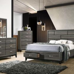 Brand New Queen Bed Room Set With The Two Drawer In The Front In Stock 