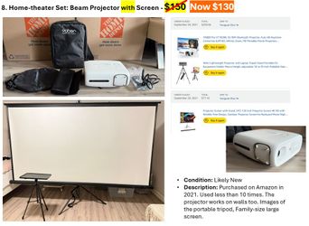 Yaber Projector with Screen and Stand Set