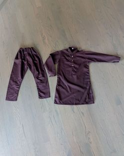 Boys Pakistani Dark Purple Shalwar Kameez 2 Piece Set Size 24