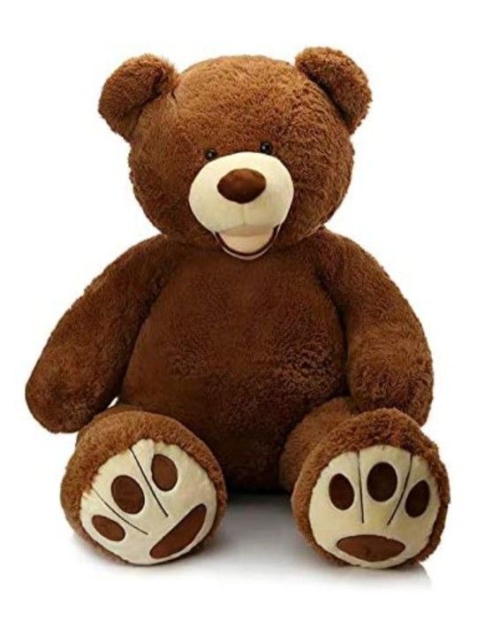 MorisMos Giant Teddy Bear with Big Footprints Big Teddy Bear Plush Stuffed Animals Dark Brown 51 inches