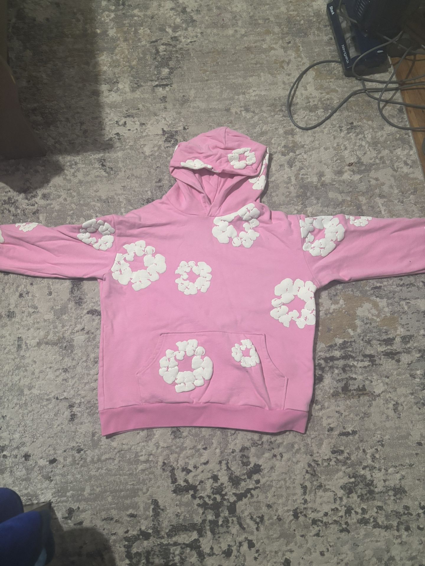 Pink Denim Tear Hoodie