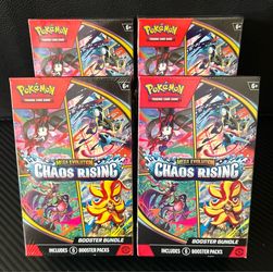 Pokemon Chaos Rising Booster Bundles, Sleeves, Packs