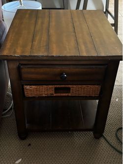 Wood end table