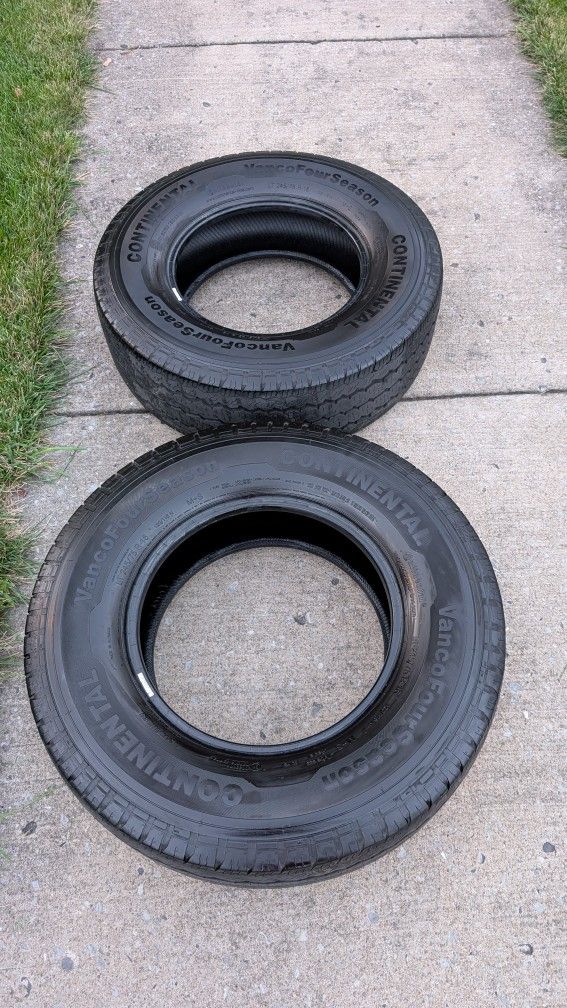 2 - LT245/75/16 Continental Vanco Four Season tires load range E 245/75/16 Mercedes sprinter