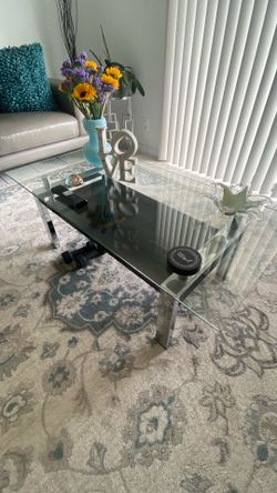 Glass coffee table