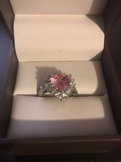 Pink diamond heart ring