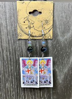 Handmade Halloween Tarot Earrings